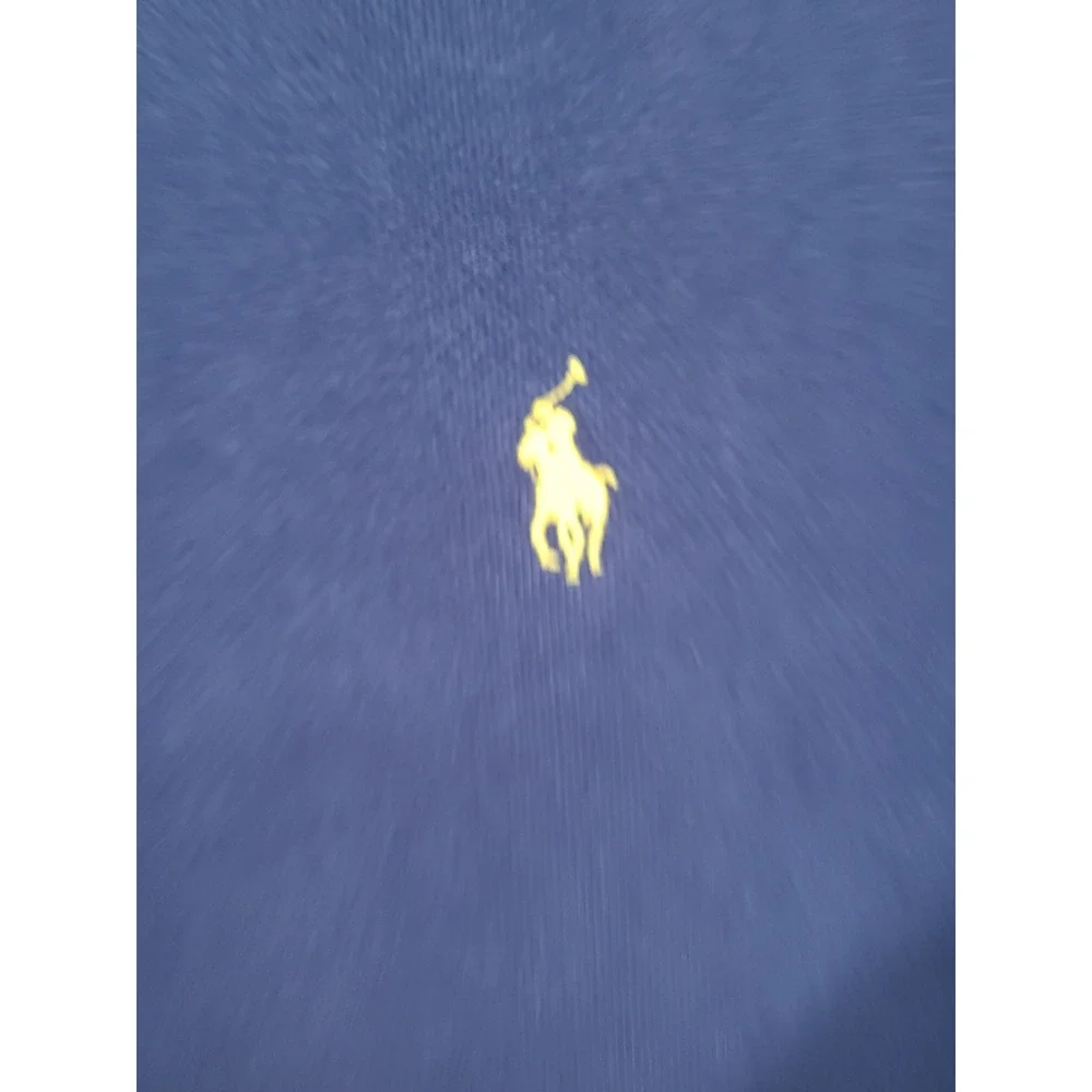 Polo Ralph Lauren Mens Sz Lg Heavy Weight Blue Full Zip Hoodie Yellow Pony Logo